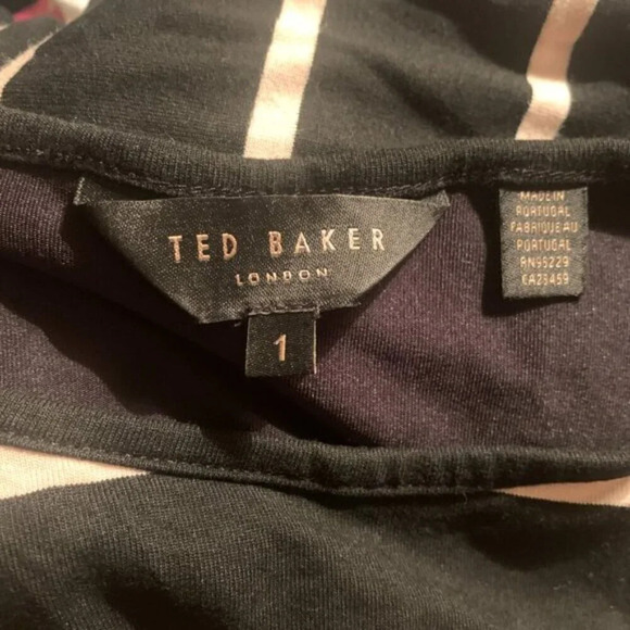 Ted Baker Navy and White Striped Midi Dress - Picture 6 of 7